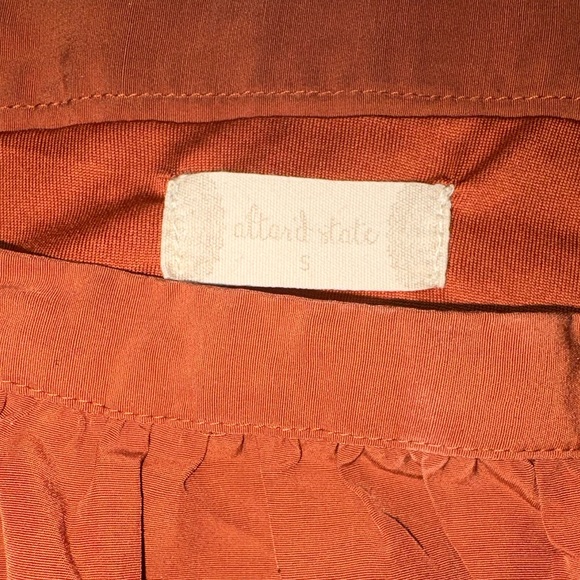 Altar'd State Rust Square-Neck Tiered Midi Dress - Picture 3 of 5